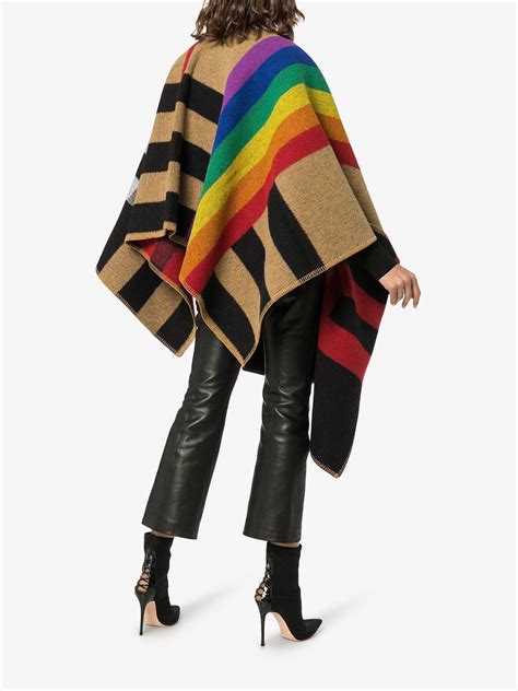 farfetch burberry rainbow cape|Burberry poncho.